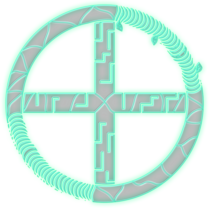XOR primary emblem: organic circuitry surrounding the XOR symbol